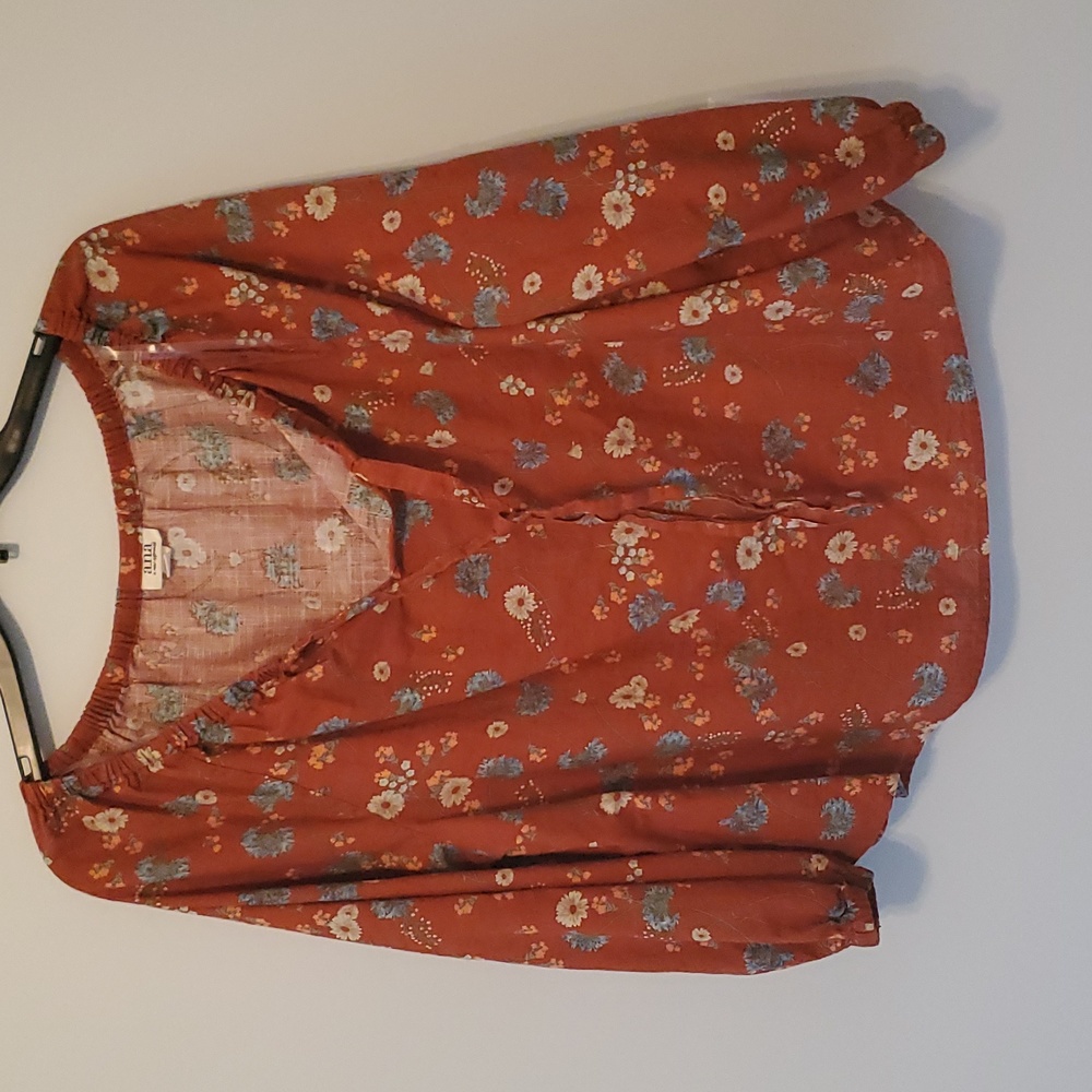 a.n.a. blouse, L, orange